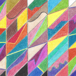 Colorful Cuts and Facets, colored pencil drawing by Darren Olsen at The Draw