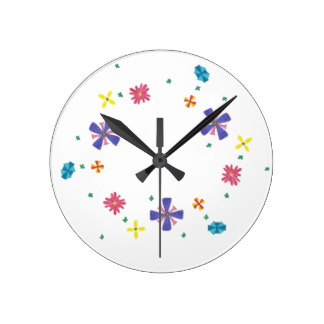 Ring of Flowers on Sharp White Clock, product at The Draw on Zazzle