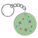 Ring of Flowers Pink and Green Acrylic Keychain, product at The Draw on Zazzle