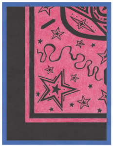 The base, hand-filled with red