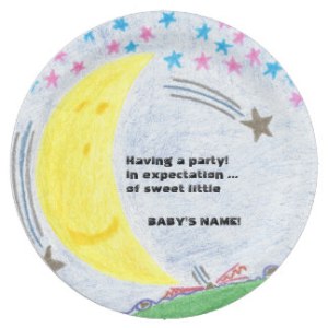 Moonlit Dreams Baby Shower Paper Plate, product at The Draw on Zazzle