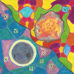 Sun and Moon, colored pencil drawing by Darren Olsen at The Draw