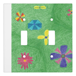 The original Flowers on Grassy Hills Light Switch Cover, as it appeared, by default, as a double toggle cover