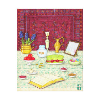 Noruz Haft Sin Table Canvas Print, product at Visions & Verses on Zazzle