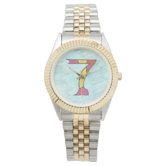 Lucky Seven on Cool Blues Watch, product at The Draw on Zazzle