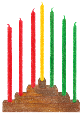 Kinara 1 Gold Candle, colored pencil drawing by Darren Olsen at The Draw