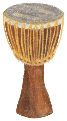 Zawadi Djembe, colored pencil drawing by Darren Olsen at The Draw