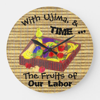 Gather 'Round Kwanzaa Creations Mazao Clock, product at The Draw on Zazzle