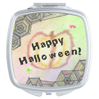 Happy Halloween Playful Colorful Mirror, product at The Draw on Zazzle