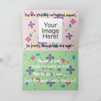 Lots of Flowers Pink and Green Mother's Day Card, inside, product at The Draw on Zazzle