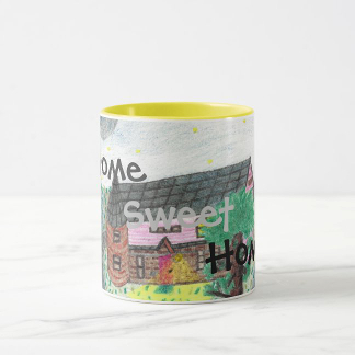 Magical Night Home Sweet Home Mug, front, product at The Draw on Zazzle