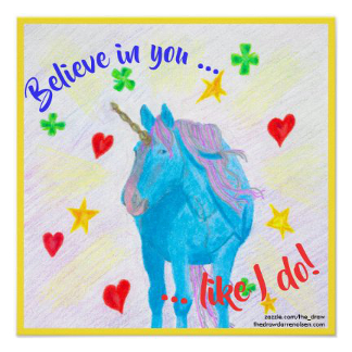 Self-Made Unicorn Inspirational Poster, product at The Draw on Zazzle