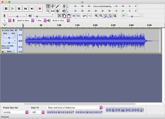The song "Balloon Ride" as its source appears in the audio app Audacity, to help illustrate mastering techniques.